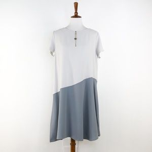 Antonelli Firenze Grey Zip Front Shift Dress